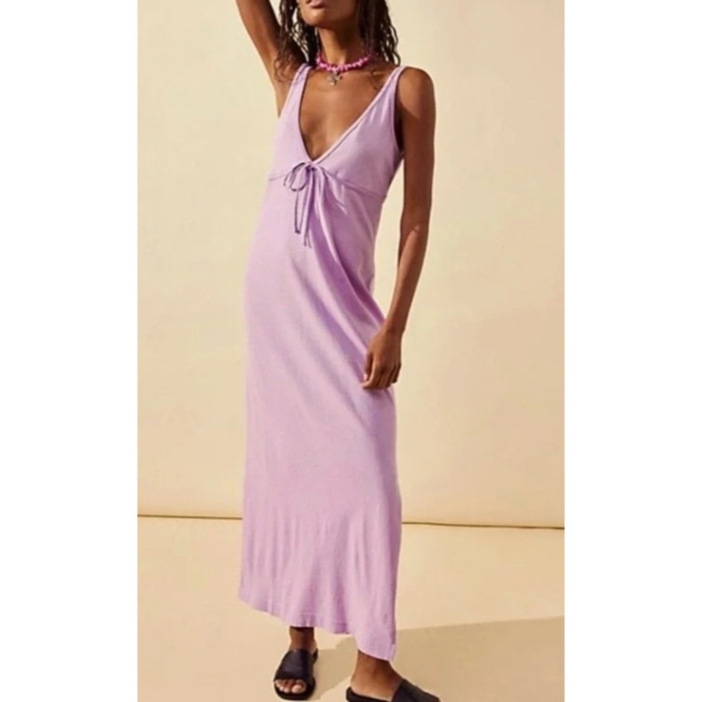 Free People Beach Essential Tank Midi Dress Lavender Purple sz XS